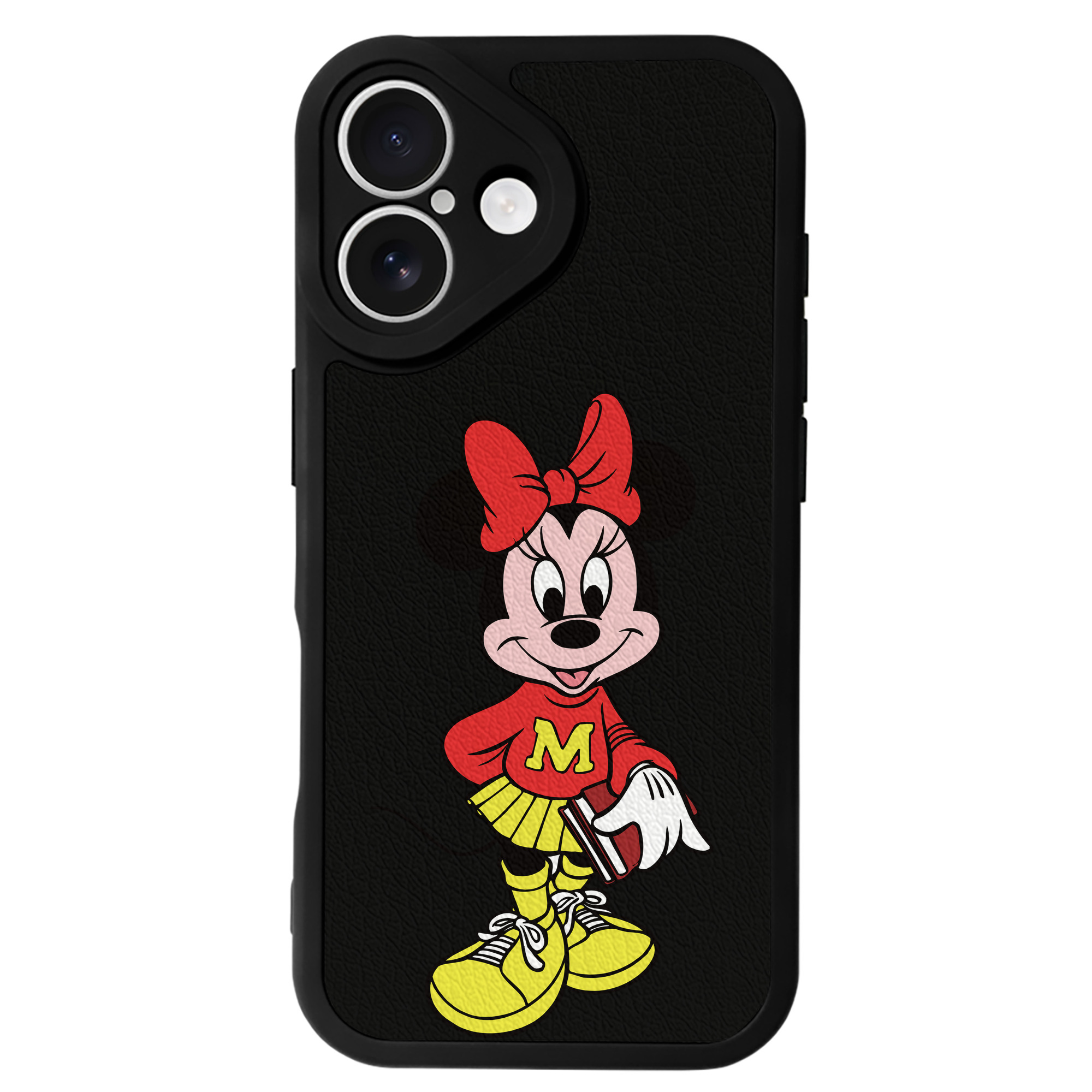 （画像用） ミッキーマウス Mickey Mouse 【iPhone 16シリーズ対応】シリコンスマホケース（レザー調） 材質：シリコン